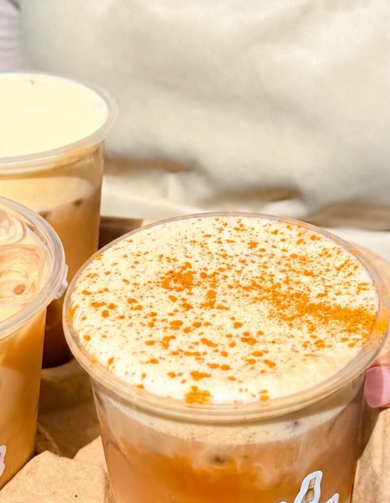 Fresh iced drinks ready to serve